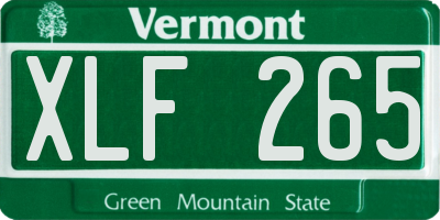 VT license plate XLF265