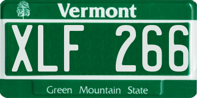 VT license plate XLF266