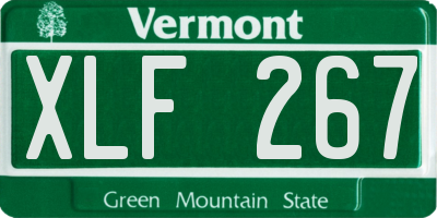 VT license plate XLF267