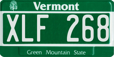 VT license plate XLF268
