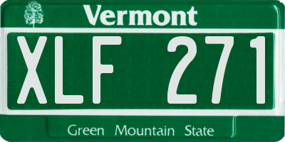 VT license plate XLF271