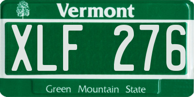 VT license plate XLF276