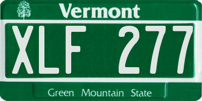 VT license plate XLF277