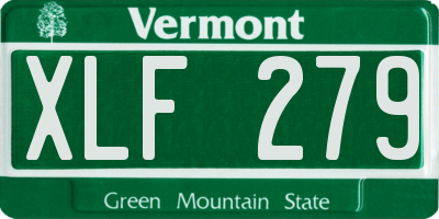 VT license plate XLF279