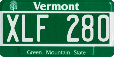 VT license plate XLF280