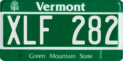VT license plate XLF282