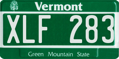 VT license plate XLF283