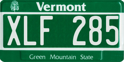 VT license plate XLF285