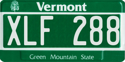 VT license plate XLF288