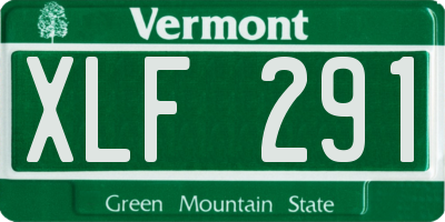 VT license plate XLF291