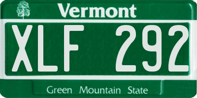 VT license plate XLF292