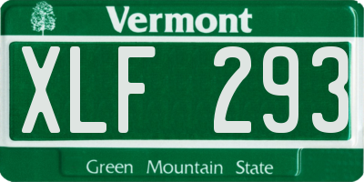 VT license plate XLF293