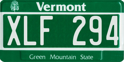 VT license plate XLF294