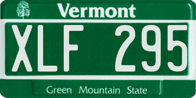 VT license plate XLF295