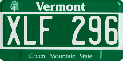 VT license plate XLF296