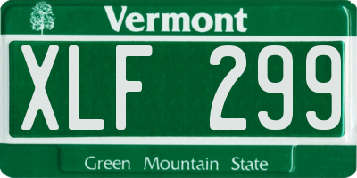 VT license plate XLF299