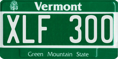 VT license plate XLF300