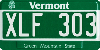 VT license plate XLF303