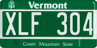 VT license plate XLF304