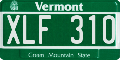 VT license plate XLF310