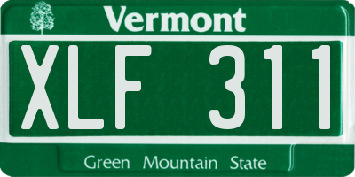VT license plate XLF311