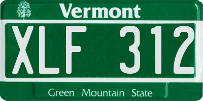 VT license plate XLF312