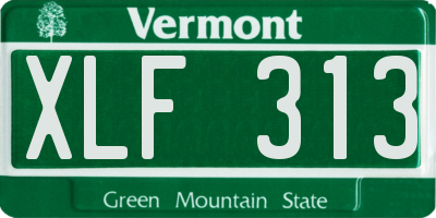VT license plate XLF313