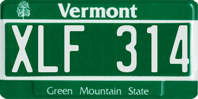VT license plate XLF314