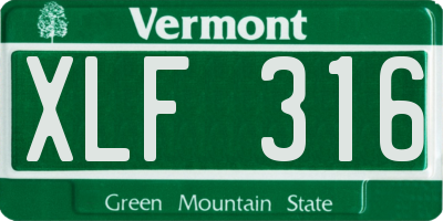VT license plate XLF316