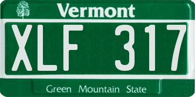VT license plate XLF317