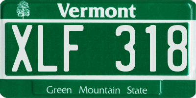 VT license plate XLF318