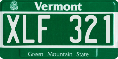VT license plate XLF321