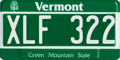 VT license plate XLF322