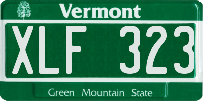 VT license plate XLF323