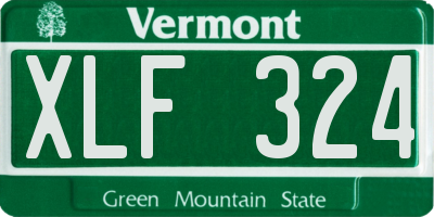 VT license plate XLF324