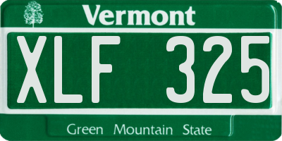 VT license plate XLF325