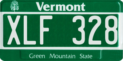 VT license plate XLF328