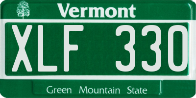 VT license plate XLF330