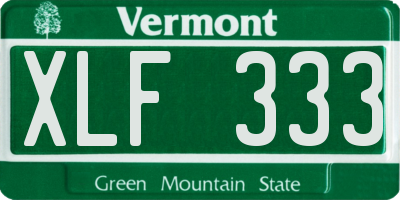 VT license plate XLF333