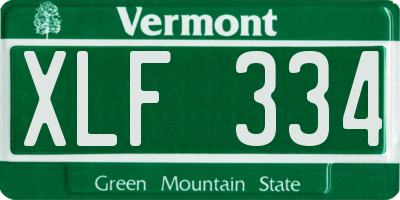 VT license plate XLF334