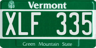 VT license plate XLF335