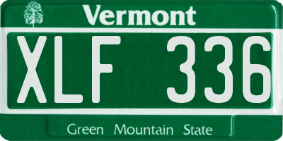 VT license plate XLF336