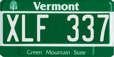 VT license plate XLF337