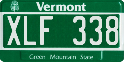 VT license plate XLF338