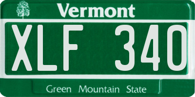 VT license plate XLF340