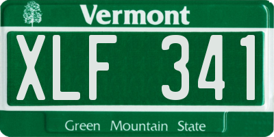 VT license plate XLF341