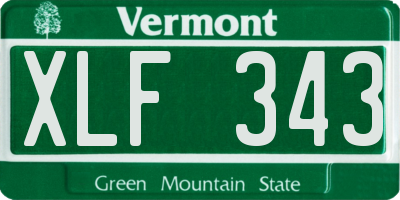 VT license plate XLF343