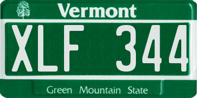 VT license plate XLF344