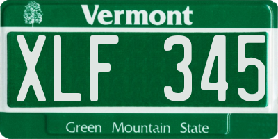 VT license plate XLF345