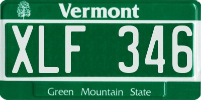 VT license plate XLF346